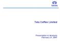 Tata Coffee Limited PowerPoint PPT Presentation