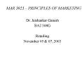 MAR 3023 PRINCIPLES OF MARKETING PowerPoint PPT Presentation