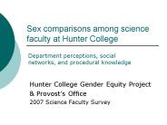 Sex comparisons among science faculty at Hunter College