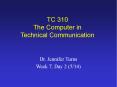 TC 310 The Computer in Technical Communication PowerPoint PPT Presentation