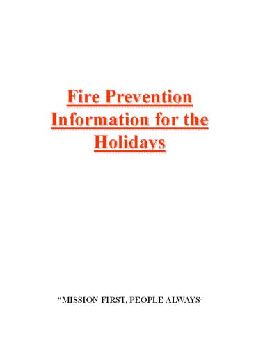 MISSION FIRST, PEOPLE ALWAYS