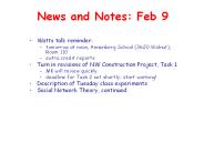 News and Notes: Feb 9