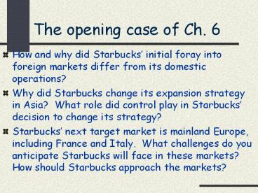 The opening case of Ch. 6