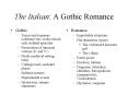 The Italian: A Gothic Romance PowerPoint PPT Presentation