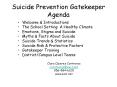 Suicide Prevention Gatekeeper Agenda PowerPoint PPT Presentation