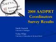 2008 AADPRT Coordinators Survey Results PowerPoint PPT Presentation