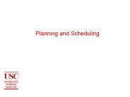 Planning and Scheduling