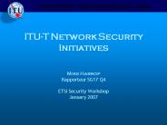 ITUT Network Security Initiatives