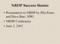 NRDP Success Stories PowerPoint PPT Presentation