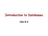Introduction to Databases