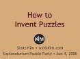 How to Invent Puzzles PowerPoint PPT Presentation