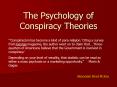 The Psychology of Conspiracy Theories PowerPoint PPT Presentation