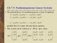 Ch 7.9: Nonhomogeneous Linear Systems