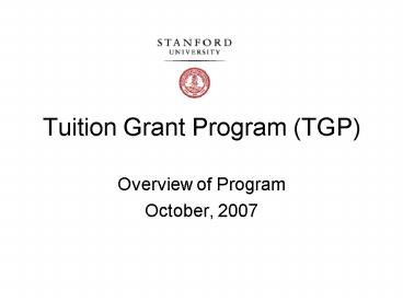 Tuition Grant Program TGP