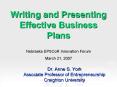 Writing and Presenting Effective Business Plans PowerPoint PPT Presentation