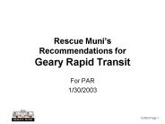 Rescue Munis Recommendations for Geary Rapid Transit