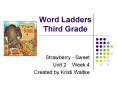 Word Ladders Third Grade PowerPoint PPT Presentation