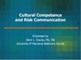 Cultural Competence and Risk Communication PowerPoint PPT Presentation