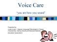Voice Care you are how you sound PowerPoint PPT Presentation