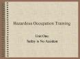 Hazardous Occupation Training PowerPoint PPT Presentation