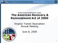 Federal Transit Administration Update The American Recovery PowerPoint PPT Presentation