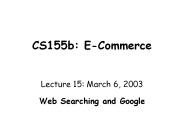 CS155b: E-Commerce