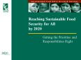 Reaching Sustainable Food Security for All by 2020 PowerPoint PPT Presentation