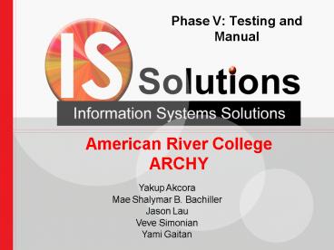 American River College ARCHY