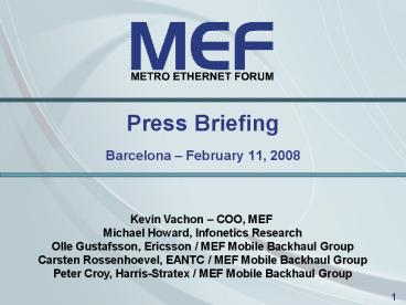 Press Briefing Barcelona 