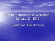 Electric Infrastructure Workshop January 23, 2005