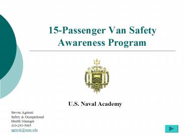 15Passenger Van Safety Awareness Program