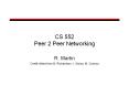 CS 552 Peer 2 Peer Networking PowerPoint PPT Presentation