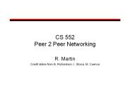 CS 552 Peer 2 Peer Networking