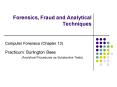 Forensics, Fraud and Analytical Techniques PowerPoint PPT Presentation