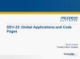 DEV23: Global Applications and Code Pages PowerPoint PPT Presentation