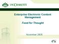 Enterprise Electronic Content Management Food for Thought PowerPoint PPT Presentation