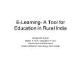 ELearning A Tool for Education in Rural India PowerPoint PPT Presentation