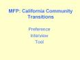 MFP: California Community Transitions PowerPoint PPT Presentation