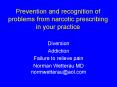 Prevention and recognition of problems from narcotic prescribing in your practice PowerPoint PPT Presentation