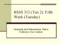 RSSS 315 Tier 2: Fifth Week Tuesday PowerPoint PPT Presentation