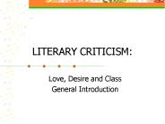 LITERARY CRITICISM: