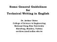 Some General Guidelines for Technical Writing in English PowerPoint PPT Presentation
