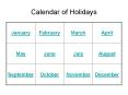 Calendar of Holidays PowerPoint PPT Presentation