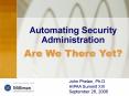 Automating Security Administration PowerPoint PPT Presentation