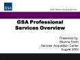 GSA Professional Services Overview