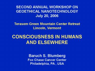SECOND ANNUAL WORKSHOP ON