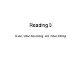Reading 3 PowerPoint PPT Presentation