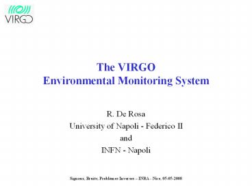 The VIRGO Environmental Monitoring System