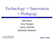 Technology Innovation Pedagogy