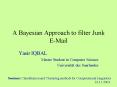 A Bayesian Approach to filter Junk EMail PowerPoint PPT Presentation